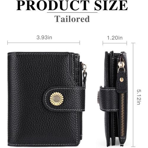 Falan Mule Wallet for Women - Genuine Leather, Compact, RFID Blocking, Bifold Wallet