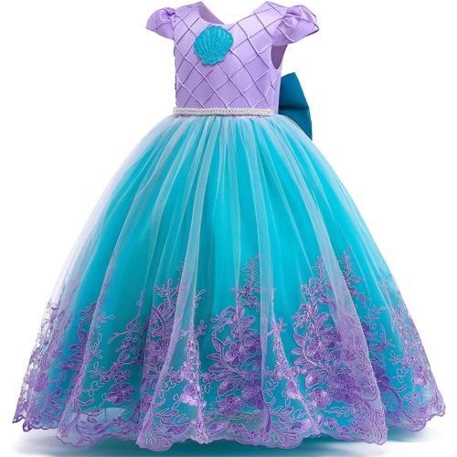 7-8 Years PURFEEL Girls Mermaid Princess Dress Kids Mermaid Costume Dress up for Ariel