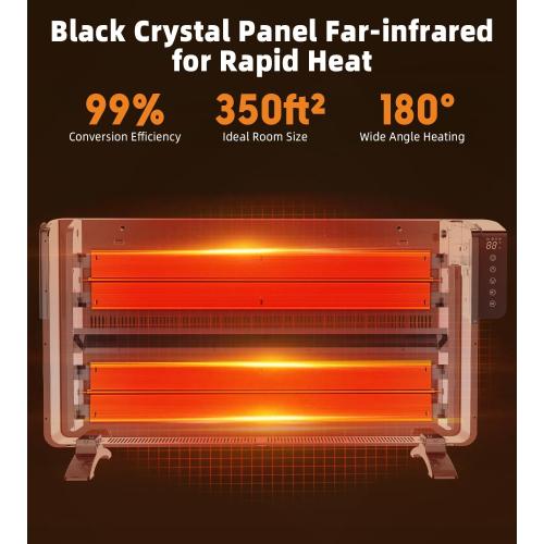 Convection Space Heaters for Indoor Use Large Room, 1500W Infrared Bathroom Heater with Remote, IPX4, 24Hrs Timer, Stand & Wall Panel Heater with Adjustable Thermostat for Office Bedroom Use