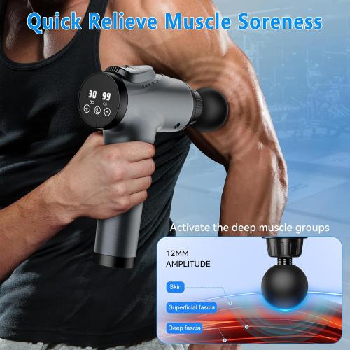 APHERMA Massage Gun, Muscle Massage Gun for Athletes Handheld Electric Deep Tissue Back Massager, Percussion Massage Device for Pain Relief with 30 Speed Levels 9 Heads
