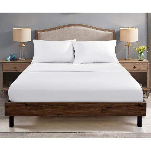 FreshCulture Queen Fitted Sheets, Bulk Pack of 6, Deep Pocket, Soft Microfiber Bottom Sheets for Home, Salons, Hotels, Queen Size Fitted Sheets Only (White)