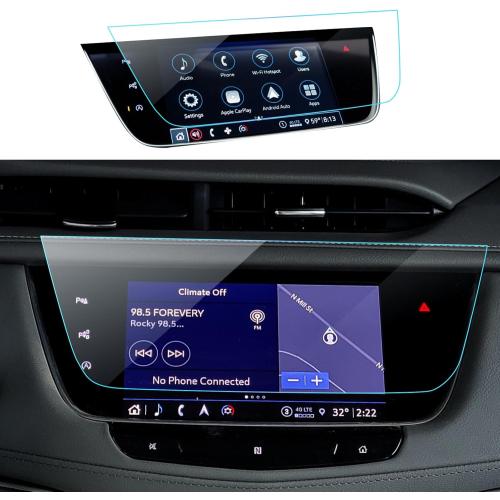 Car Screen Protector for 2015-2023 2024 2025 Cadillac XT5 & 2019-2024 2025 Cadillac XT6 Accessories Navigation Touchscreen Protector Film Tempered Glass HD Clear 8’’