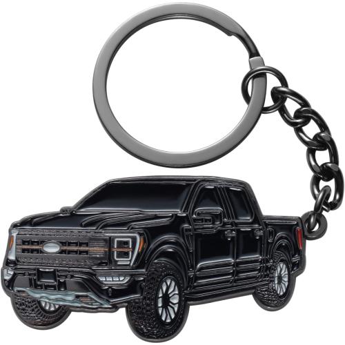 F150 Keychain for Ford F150 Accessories 2023 F-150 Key Chain Fob Cover 2022 Toy Truck Metal KeyRing Accessories Black
