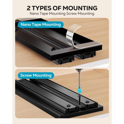 Nieifi Spice Rack Organizer for Cabinet, Vertical Spice Rack Pull Out, Easy to Install, Metal, 4.1''Wx10.35''Dx8.4''H, 2 Pack, 2 Tiers(Black)