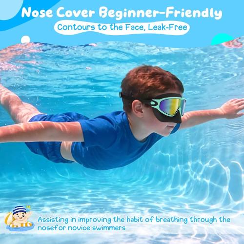 VegoVia 2 Pack Kids Swim Goggles with Nose Cover