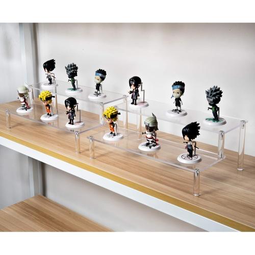 BYCY 2 Pack 2-Tier Clear Acrylic Display Stand Display Shelf for Dessert Jewels Figurines, Clear Cupcake Stand - 2 Pack ( 12 * 6.9 * 4.25 )