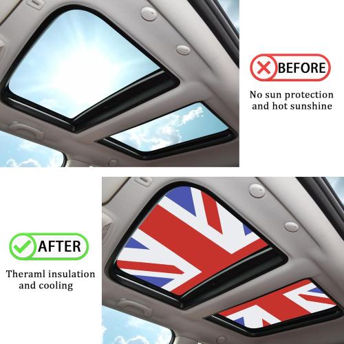 TOMALL Car Sunroof Shade Cover Compatible with Mini Cooper R56/F56/R60/R55/F55/F54 Car Accessories Foldable Anti-UV Ray Sun Shade Interior Sun Protector Trim for Countryman Clubman Accessories (Red)