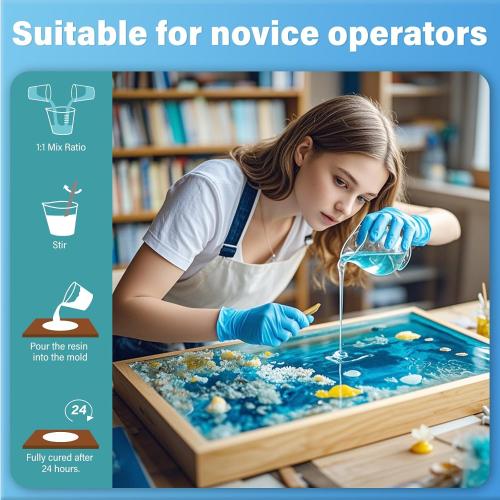 Epoxy Resin 1 Gallon Kit with Pump High Glossy Food Safe Crystal Clear Bubble Free No Yellowing Easy Mix 1:1 for Craft DIY Jewelry Art Casting - missing some accessories