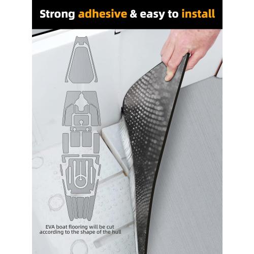 FOCEAN Boat Flooring EVA Foam Boat Decking Marine Flooring Brushed Texture Marine Mats for Jon Boats Bass Boat Kayak RV 94.5 x47.2/ 23.6/15.7