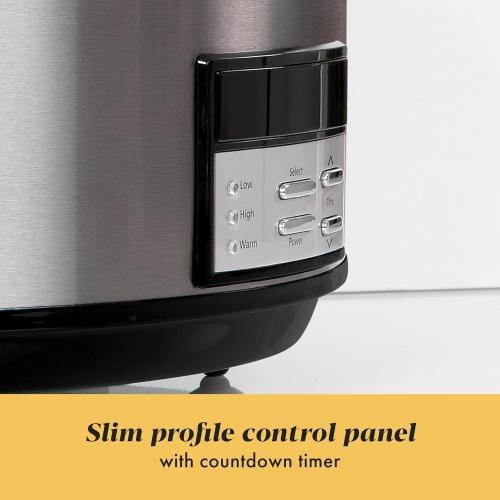 Crock-Pot Large 8-Quart Programmable Slow Cooker with Auto Warm Setting Black Stainless Steel