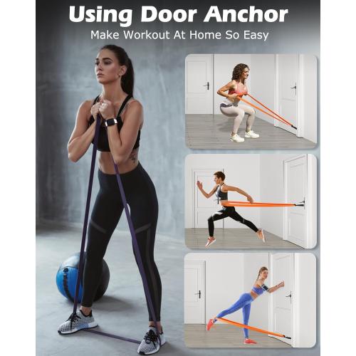 Zacro Resistance Bands, 6 Resistance Levels Pull Up Assistance Bands, Exercise Bands for Men&Women, Heavy Duty Resistance Band Set with Door Anchor, for Working Out, Muscle Training, Physical Therapy