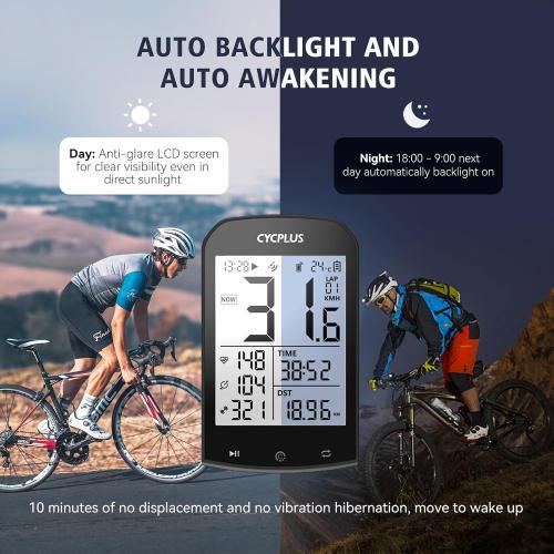 CYCPLUS GPS Wireless Bike Computer, Cycling Computer GPS with Bluetooth/ANT , Bike Speedometer with 2.9 LCD Screen, Auto Backlight IPX6 Waterproof (New Upgraded)