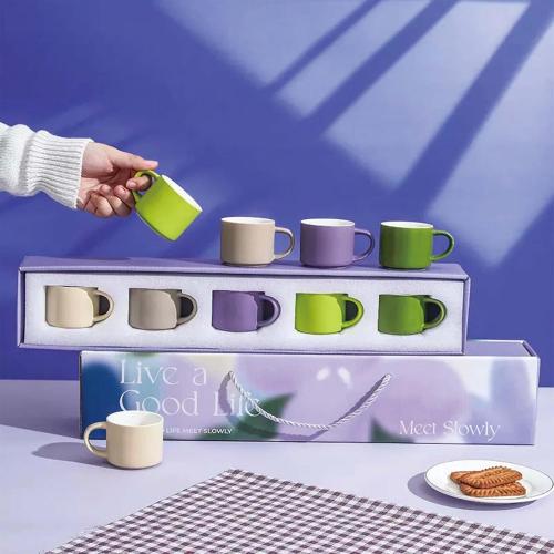 Coffee mugs set of 5,coffee cups ceramic,Small and exquisite cup,5 colors Porcelain Mug for Latte, Hot Tea, Cappuccino, Milk, Cocoa, Microwave & Dishwasher Safe Cups for Men Women Mug Lovers.