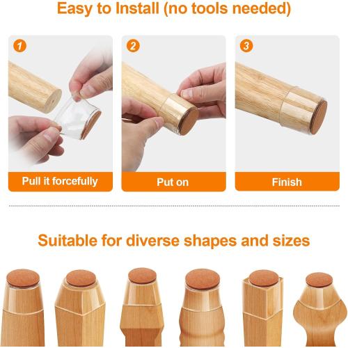 24Pcs Silicone Chair Leg Floor Protectors, Felt Furniture Pads for Hardwood Floors, Rubber Chair Leg Protector for Hardwood Floors, Chair Leg Caps Chair Leg Covers for Wooden Floors(Clear, XSmall)