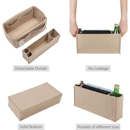Purse Organizer Insert, Felt Purse Organizer with Zipper and Sewn Bottom Insert, Fit Speedy Neverfull Graceful,6 Sizes
