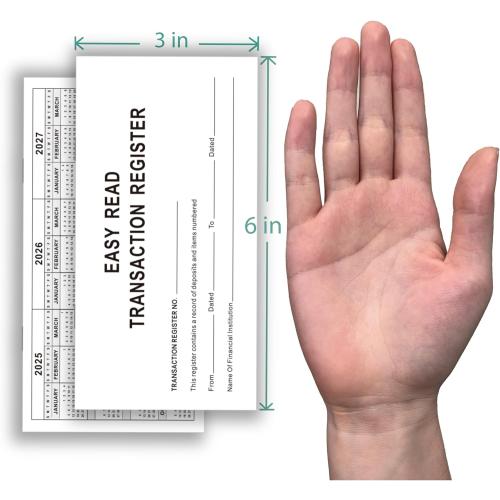 6×3 Thick Paper Check Registers for Personal Checkbook - Blank Ledger Transaction Registers for Personal or Business Bank, Saving Account, Deposit & Credit Card (12)