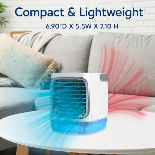 Ontel Arctic Air Turbo Chill Evaporative Cooler with HydroChill Technology, 4-Speed Portable Air Cooler Fan, Up To 8 Hr Per Fill, 7-Color LED, Simple & Whisper Quiet Operation, for Home or Office Use
