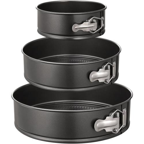 HIWARE Springform Pan Set of 3 Non-stick Leakproof Round Cake Pan Set Includes 3 Pieces 6 8 10