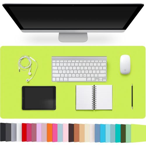 Leather Desk Pad Protector,Non-Slip Desk Pad,on-Slip PU Leather Large Mouse Pad,Easy Clean Desk Protecor Mat,Writing Pad for Office Work/Home/Decor(Kiwi Green, 35.4 x 17)