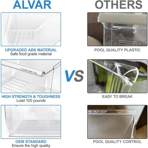 [2 Pack] Upgraded 2188656 Fridge Crisper Drawer UPPER Humidity Control Drawer & 2188664 Crisper Bin LOWER Refrigerator Drawer Replacement For Kenmore Whirlpool Fridge Drawer Parts WRS325FDAM04 Drawer