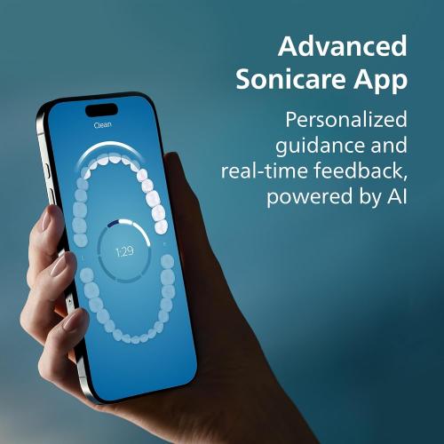 Philips Sonicare DiamondClean 9900 Prestige Electric Toothbrush - with SenseIQ Technology and Advanced AI App, 5 Brushing Modes, 3 Intensity Levels, Charging Travel Case,Midnight Blue, Model HX9990/12