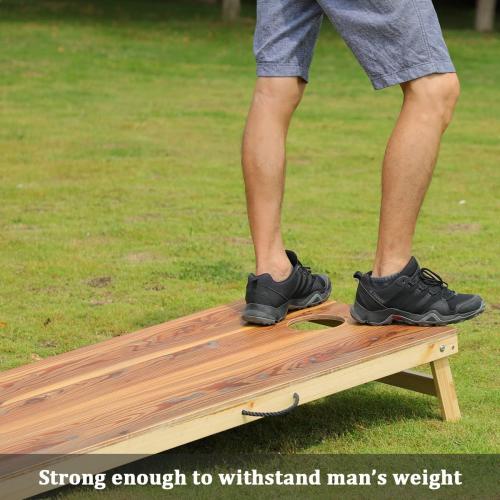 Solid Wood Premium Corn Hole Outdoor Game Set, 2 Regulation and Waterproof Cornhole Game Boards, with 8 Toss Bags, Perfect for Outdoor Indoor