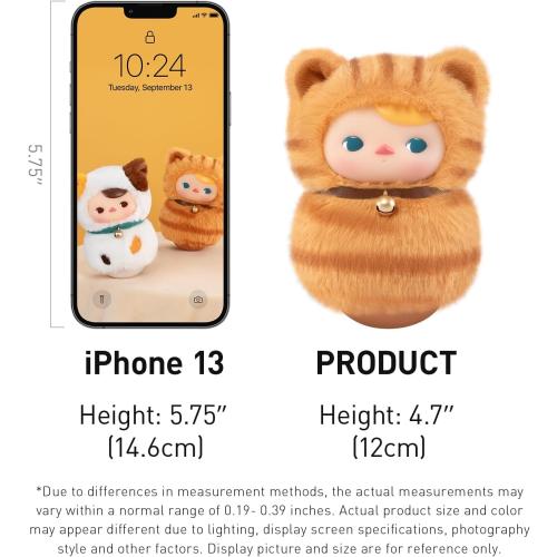 POP MART PUCKY Roly-Poly Kitty Series-Vinyl Plush Blind Box, 6PCs PUCKY Blind Box Figures, Random Design Action Figures Collectible Toys Home Decorations, Holiday Birthday Gifts,Whole Set