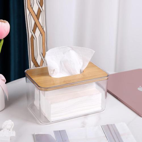 Acrylic Tissue Box, Acrylic Dryer Sheet Holder for Laundry Room, Table Clear Dryer Sheet Dispenser Rectangular