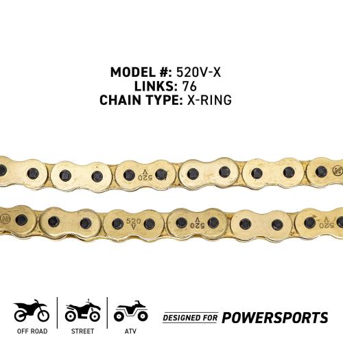 NICHE Gold 520 X-Ring Chain 76 Links with Connecting Master Link