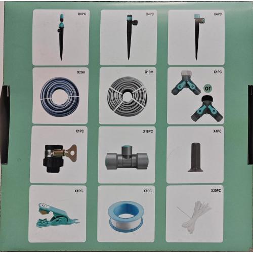 Drip Irrigation System Kit with Water Timer 100FT，1/2 inch Hose 1/4 inch Distribution Tubing，Water Timer for Garden Hose with Anti-Leakage Quick Connector and Drip Emitters,for Potted Plant