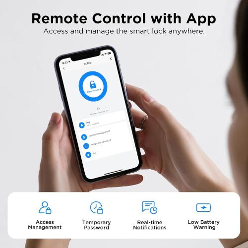 TCL D1 Pro Palm Vein Smart Lock, Keyless Entry Door Lock, Upgraded Rechargeable Battery, Front Door Smart deadboalt, App Remote Control, Auto-Lock, Waterproof, Works with Alexa (no test)