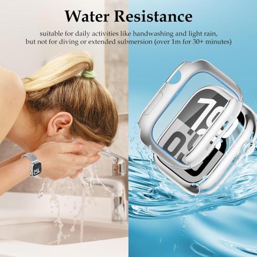 Waterproof Stainless Steel Milanese Band with Case Compatible for Apple Watch 38mm 40mm 41mm 42mm 44mm 45mm 46mm 49mm Women/Men,Magnetic Strap for iWatch Series 11 10 9 8 7 6 5 4 3 2 1 SE SE3 Ultra2/3