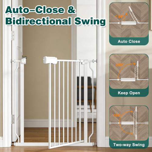 TSAYAWA Baby Gate Extra Wide Fits 71.65-85.82 inch Wide Opening - Dog Pet Gates for Doorways Stairs No Drilling Pressure Mounted - Large Child Safety Gate Indoor Outdoor White