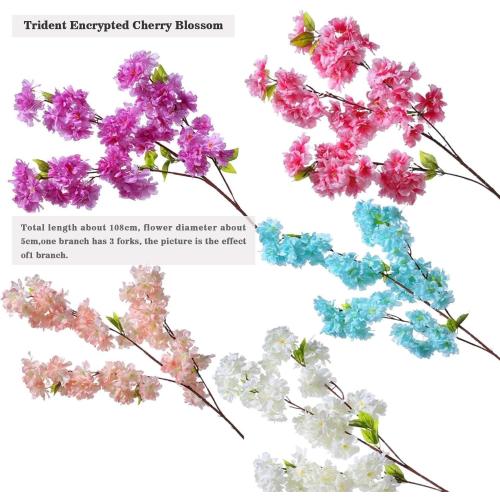 Artificial Cherry Blossom Trees - Fake Flower Background Walls with Simulated Branch and Rattan Design - for Indoor Ceiling Air Conditioning Pipe Ornamental(Pink)