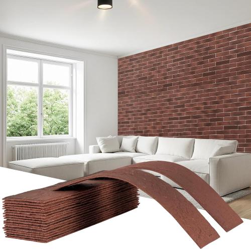 Thin Brick Veneer, 8.5 x 2.3 Faux Brick, Wall Tile for Bedroom, Bathroom, Kitchen,Interior and Exterior Wall, Supplied by Jevie (100pcs, RED)
