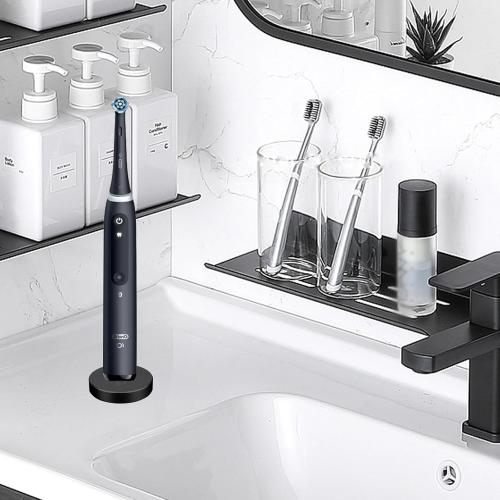 Black Electric Toothbrush Holder for Bathroom, Stainless Steel Freestanding Brush Holder, Compatible with Oral-B iO Series 3/4/5/6, Pro 500/1000/2500/3000/5000/7000/7500, Genius 6000/8000