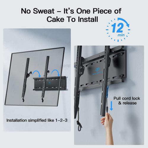 Tilting TV Wall Mount Bracket Low Profile for Most 23-60 inch LED LCD OLED, Plasma Flat Screen TVs with VESA 400x400mm Weight up to 115lbs, Fits 16 Wood Stud