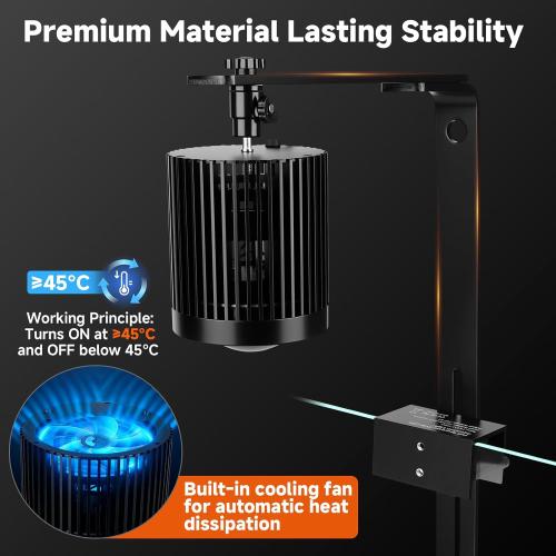 fishkeeper Clip On Aquarium Light, 24/7 Fish Tank Light with Timer, DIY 3 Colors & 10 Brightness Full Spectrum Aquarium LED Lights with Adjustable Metal Clamp for Freshwater Plants Fish Tanks (100W)