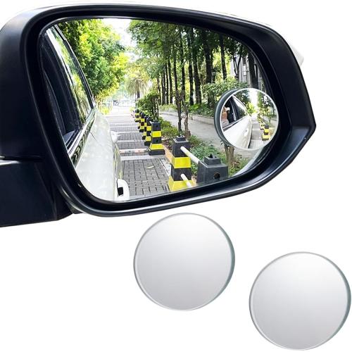 Blind Spot Car Mirror, 360 Degree Blind Spot Mirrors 2 Round HD Glass Frameless Convex Rear View Mirrors Exterior Accessories with Cars SUVs Trucks Trailers Motorcycles RVs Boats, 2 Pack (Round)