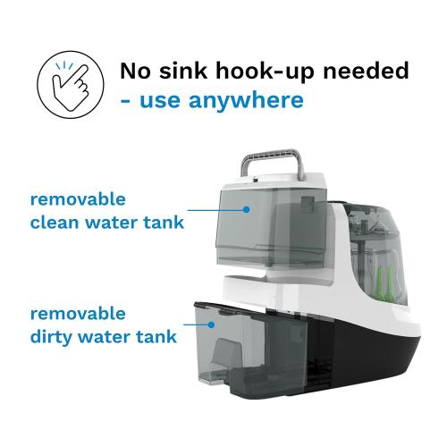 ‼️has stains and may be broken pieces‼️Baby Brezza Baby Bottle Washer Pro - Clinically Proven Better Cleaning - Washer, Sterilizer   Dryer In One Appliance for Essentials like Bottles   Pump Parts – Machine Replaces Brushes   Racks