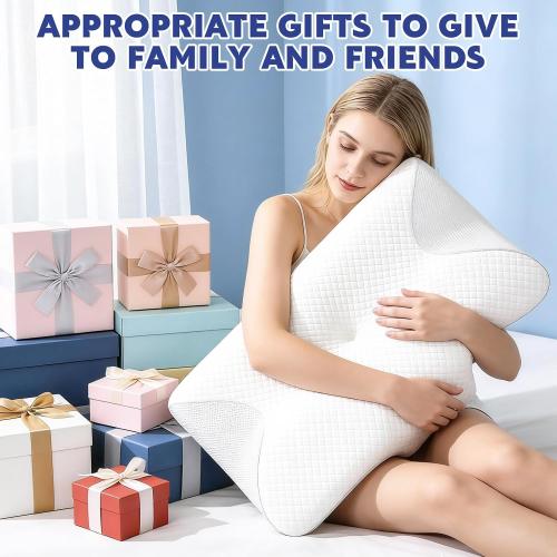 Neck Haven Pillow for Sleeping Ergonomic Sleep Apnea Snoring Pillow with Memory Foam Neck Head Shoulder Support Pillows for Side,Back,Stomach Sleeper (White)