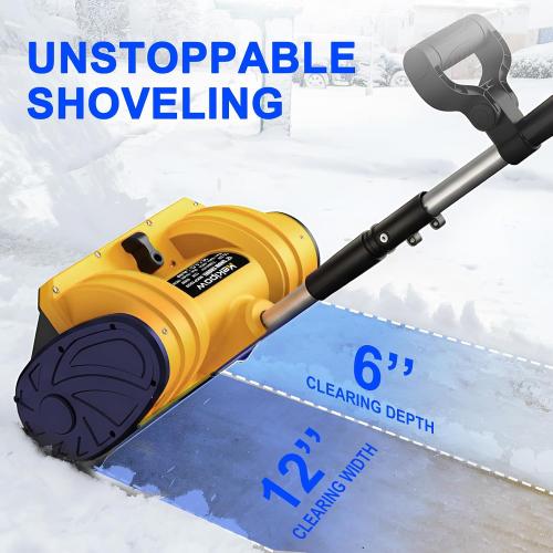Cordless Snow Shovel Compatible for DeWalt 20V Battery with Brushless Motor, 12'' Cordless Snow Blower, Electric Snow Thrower,6.2 Clear Depth with Front Handle for Deck,Patio