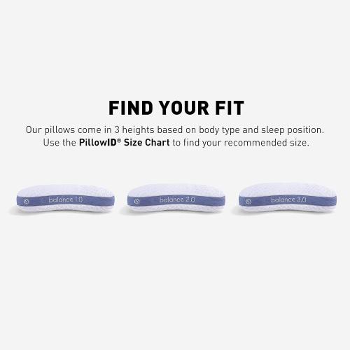 Bedgear Balance Cuddle Curve Performance Pillow - Size 0.0 - Moisture-Wicking Pillow for Side Sleepers - Medium Firmness Bed Pillow- Hypoallergenic, Washable Removable Cover - 20 W x 26 L x 4.75 H