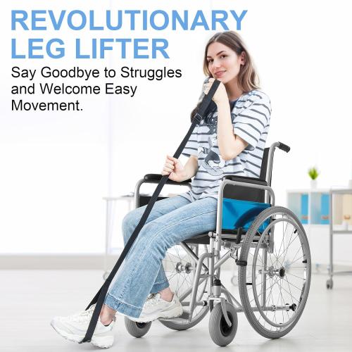 Rigid Leg Lifter for After Knee Surgery, Extra Long Leg Lifters for Elderly, Adjustable Leg Lifter Strap for After Hip Replacement, Limited Mobility, Foot Lifter Aid for Bed, Car, Wheelchair