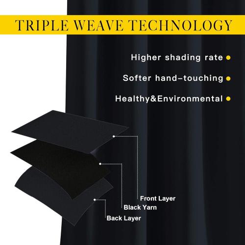 NICETOWN Black Out Curtains for Bedroom 84 inches Long - Light Reducing Thermal Insulated Solid Grommet Curtains/Panels/Drapes for Living Room (Set of 2, W52 x L84)