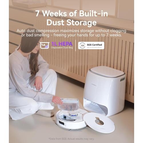 NARWAL Freo Pro Robot Vacuum and Mop Combo, Tangle Free Robot Mop, 8500Pa Powerful Suction, Self-Emptying, Auto Mop Washing, Auto Drying, Obstacle Avoidance, Ideal for Pet Hair and Hard Floor