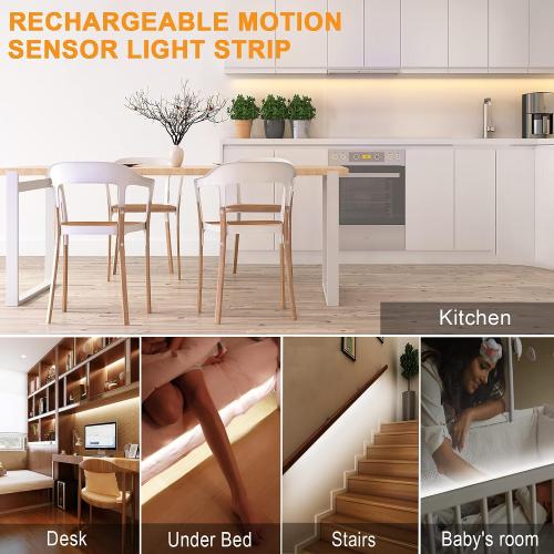 Motion Sensor LED Light Strip - Under Cabinet & Indoor Closet Lights, 6.56ft, 6000K