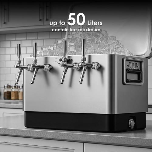 Stainless Steel Draft Beer Jockey Box Cooler with 4 Taps