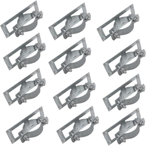 2-3/8 Fence Bracket SupConn (12Pcs), Steel to Wood Fence Brackets,Fence Brackets for Metal Posts,Metal Fence Post Brackets - Fence Post Repair (Include Screws)