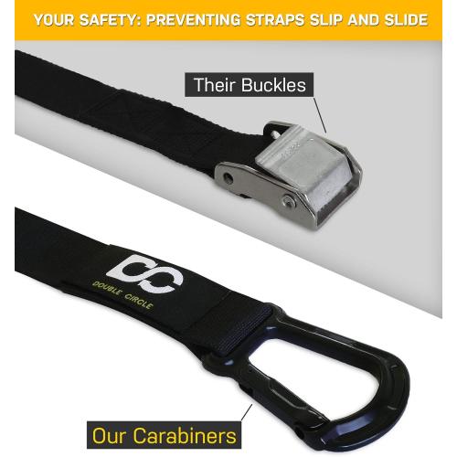 Double Circle Quick Adjust Numbered Straps for Gymnastic Rings - Carabiner System and Exercise Video Guide for Full Body Workout, Calisthenics, and Home Gym